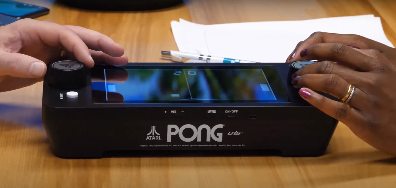 The Atari Mini Pong Jr is a tabletop version of the classic arcade game