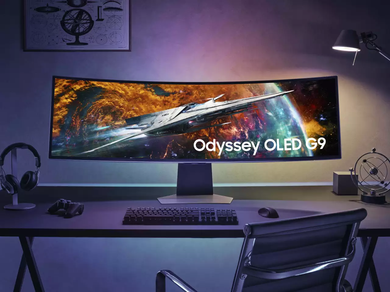 The Odyssey OLED G9 stretches 49 inches from corner to corner, and is reported to be the world's first DQHD OLED monitor